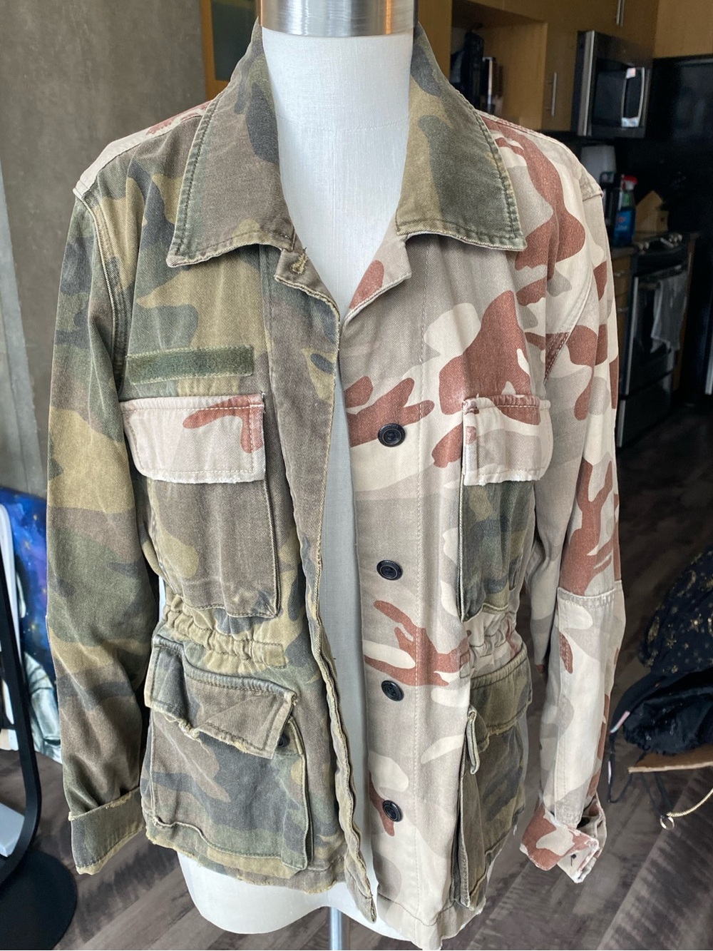 AllSaints Two-Tone Camouflage Field Jacket
